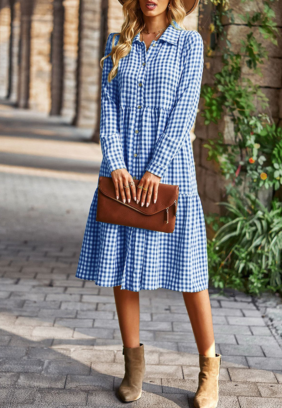 Gingham Button Down Dress