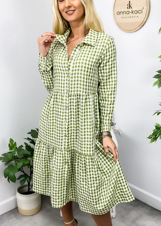 Gingham Button Down Dress
