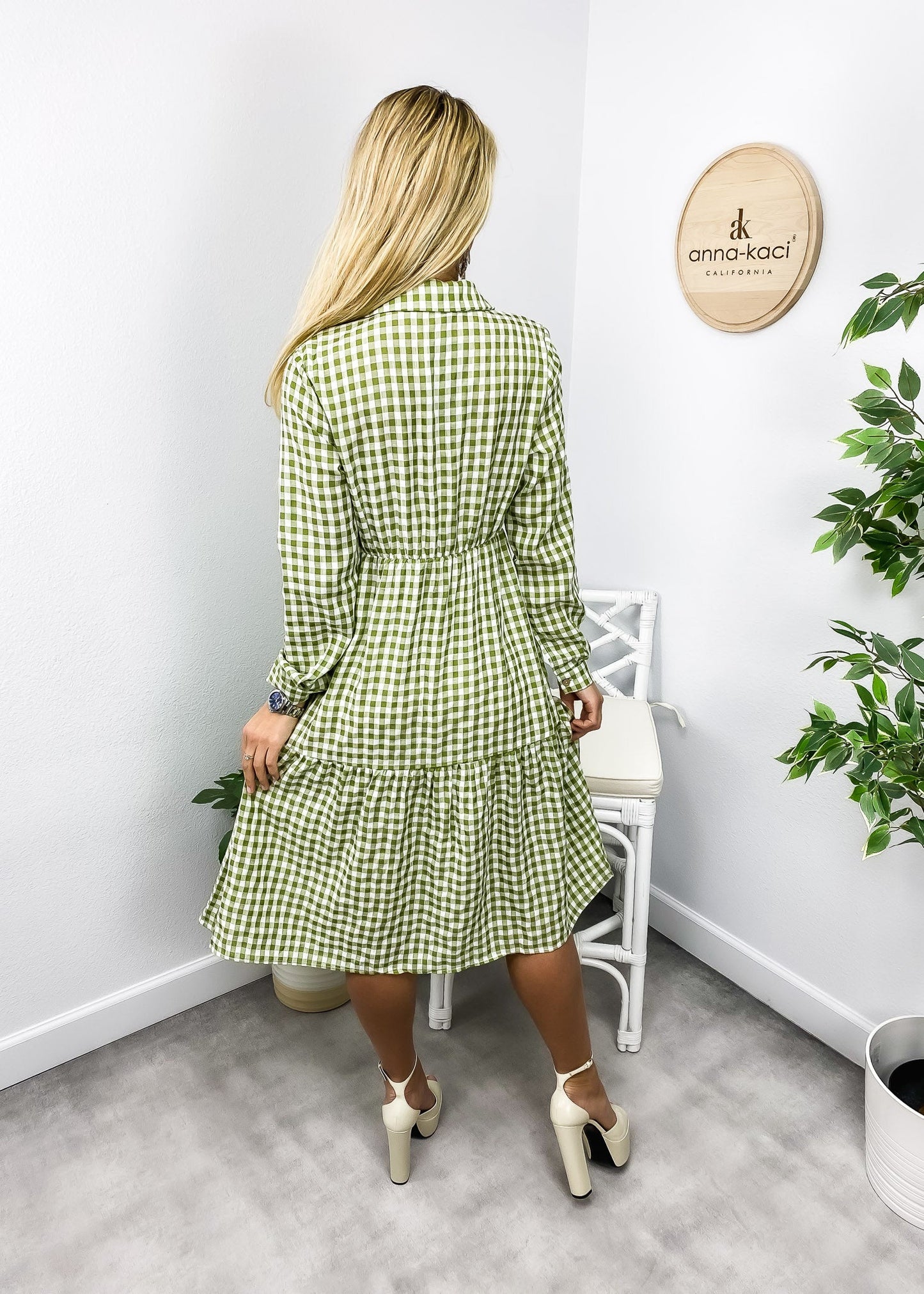 Gingham Button Down Dress