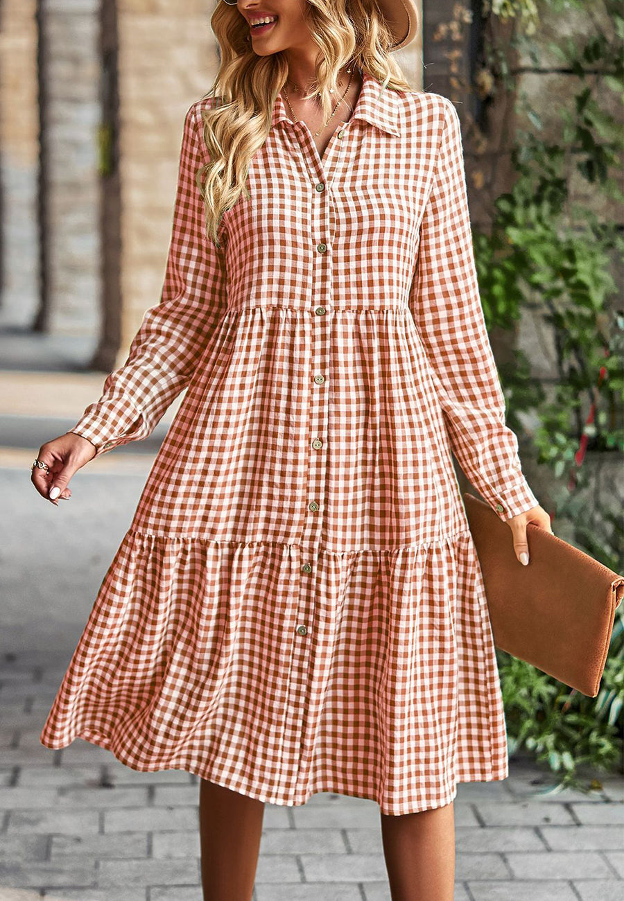 Gingham Button Down Dress