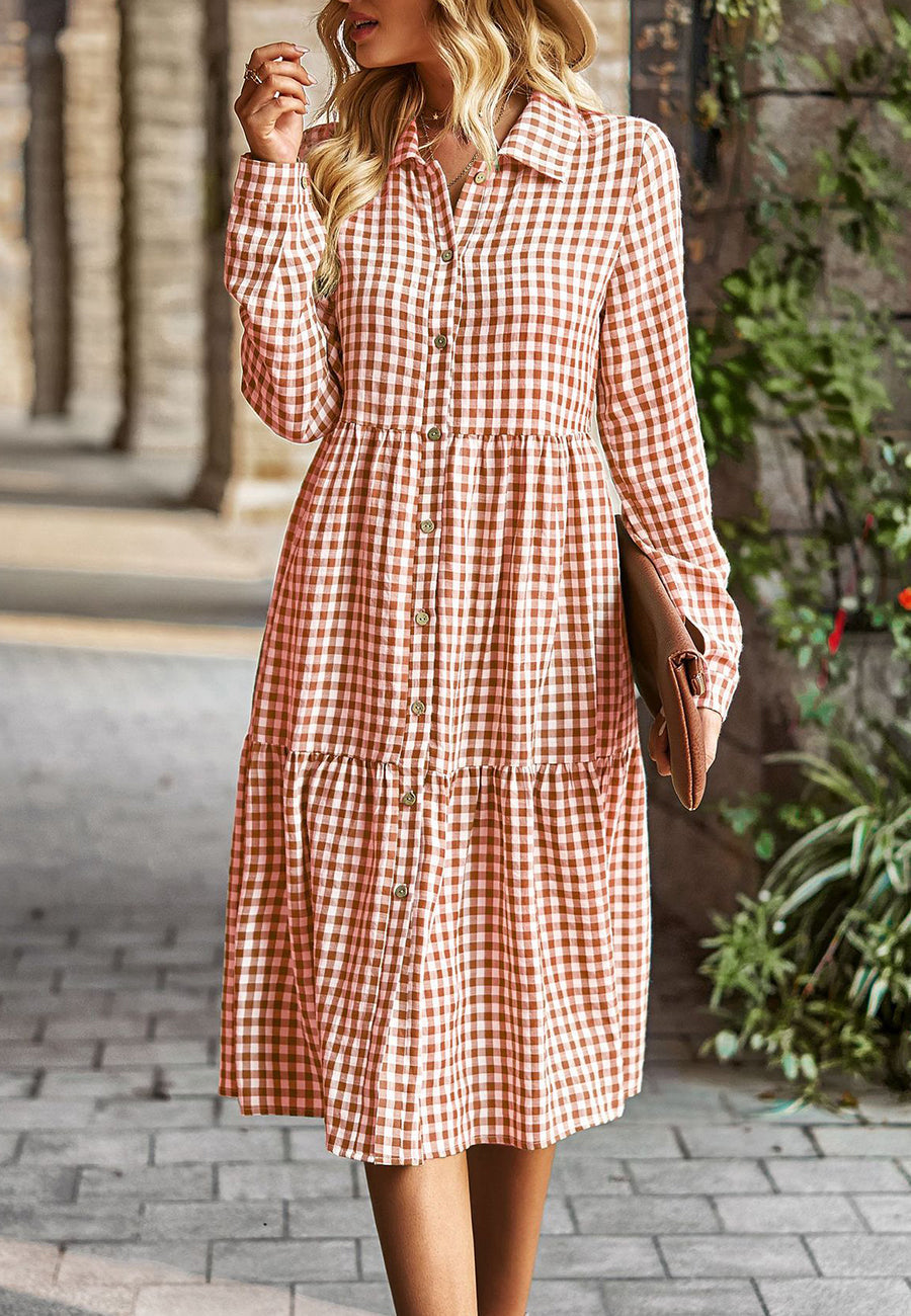 Gingham Button Down Dress