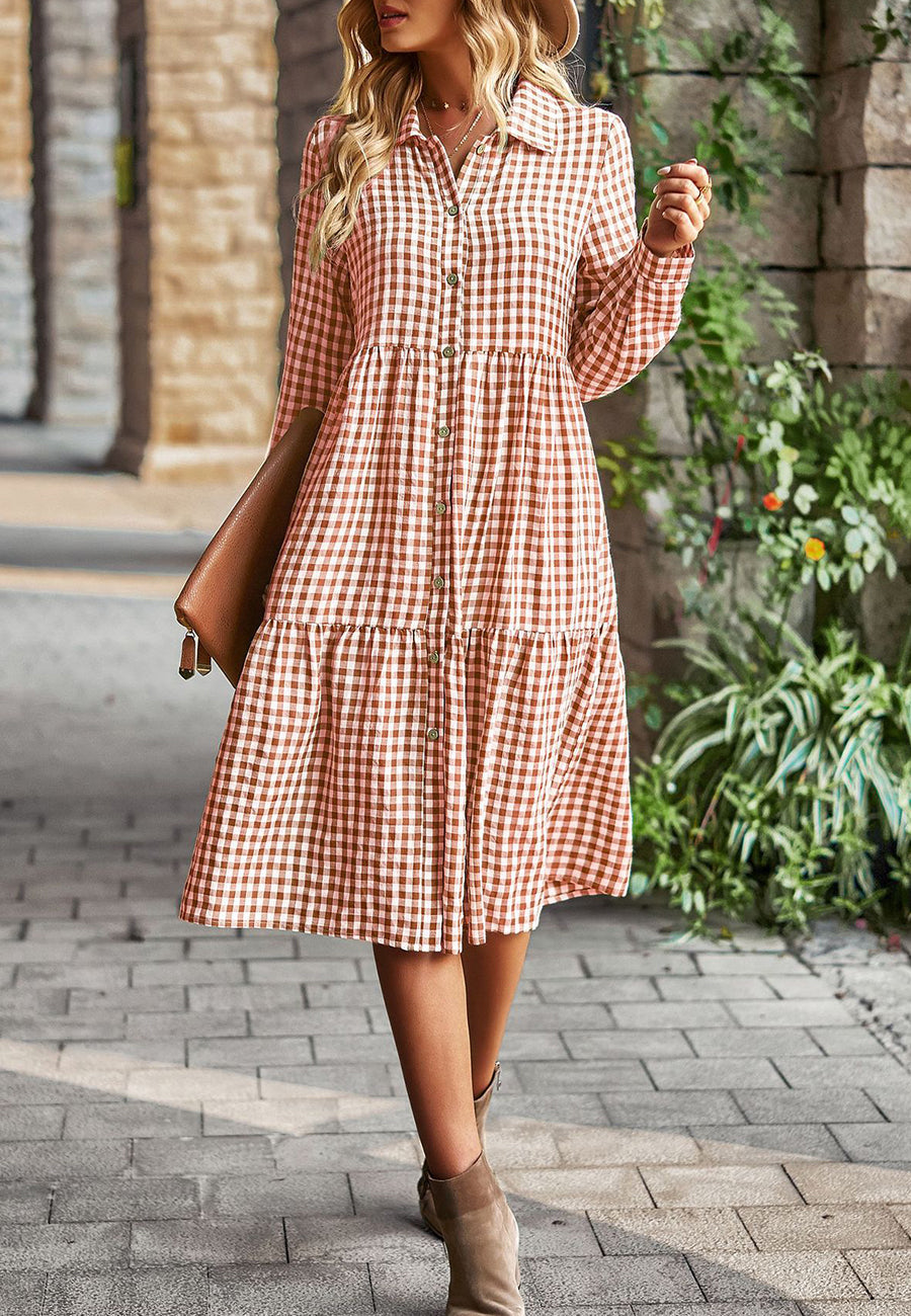 Gingham Button Down Dress