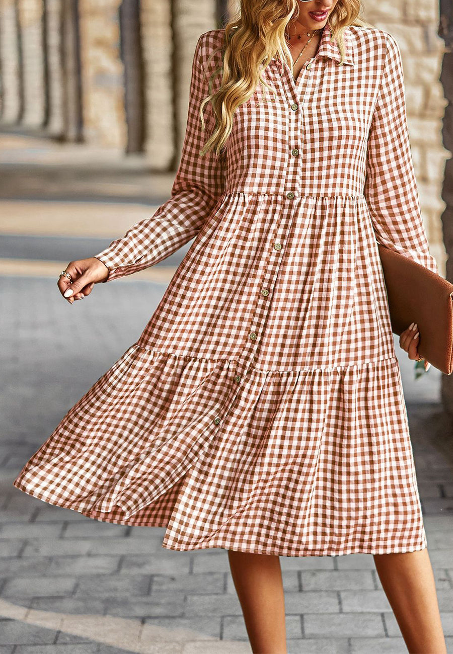 Gingham Button Down Dress