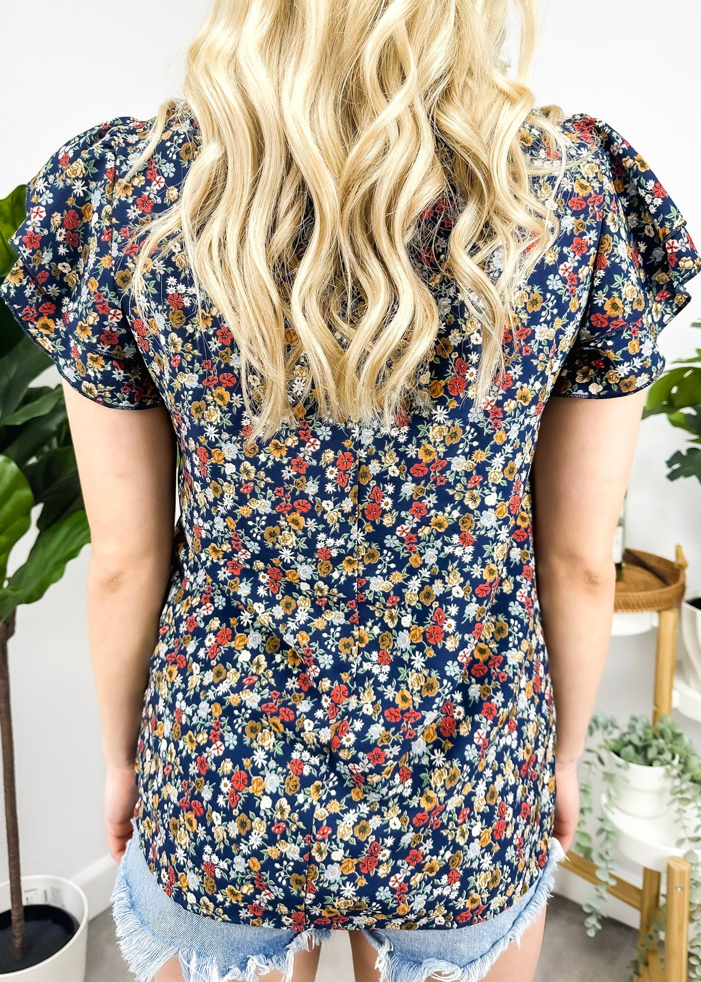 High Neck Tiered Sleeve Blouse