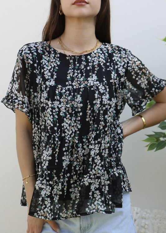 Short Sleeve Tiered Blouse
