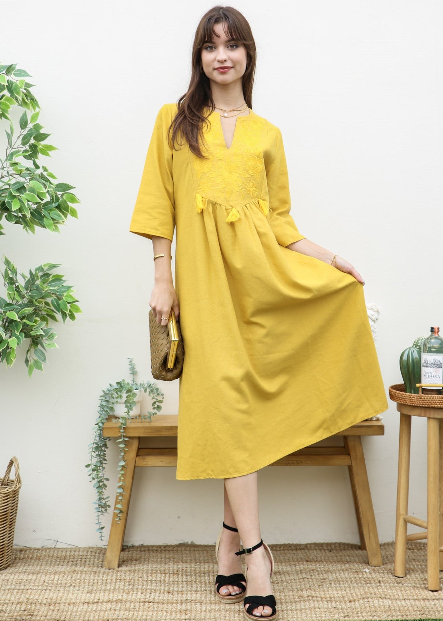 Lace Detail Kaftan Dress