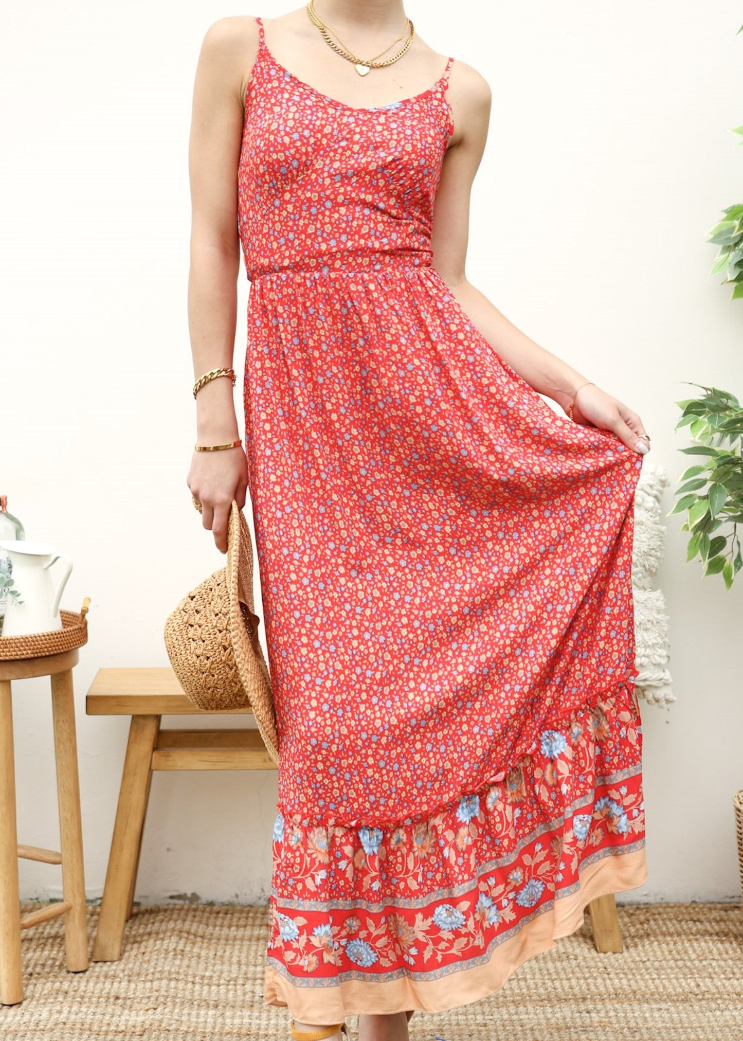 V Neck Bohemian Summer Dress
