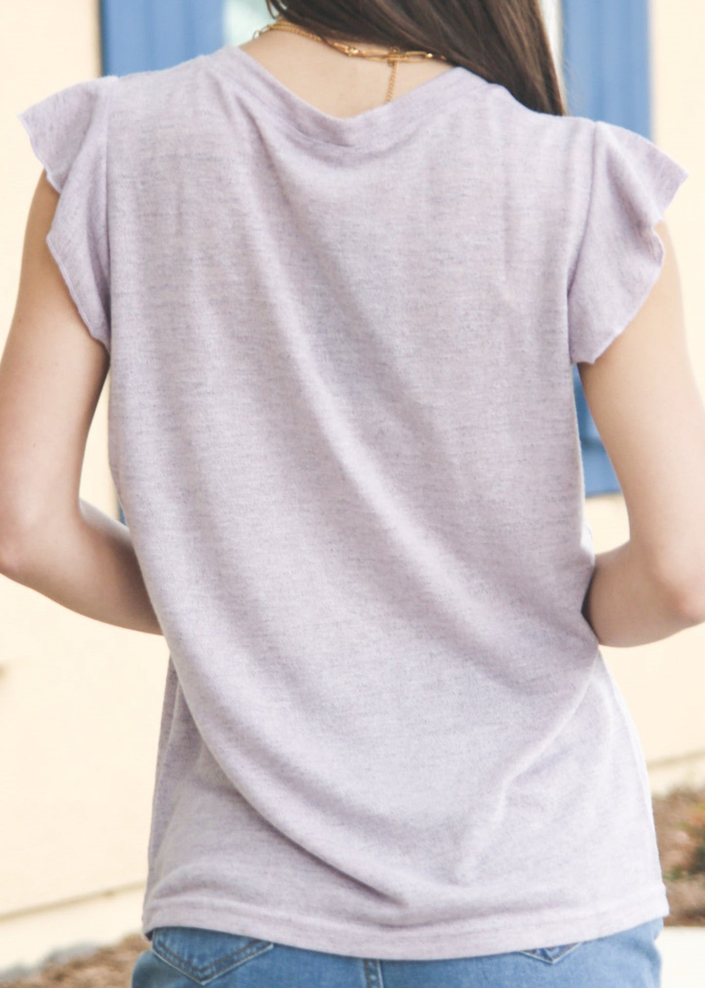 Flutter Sleeve Henley Top