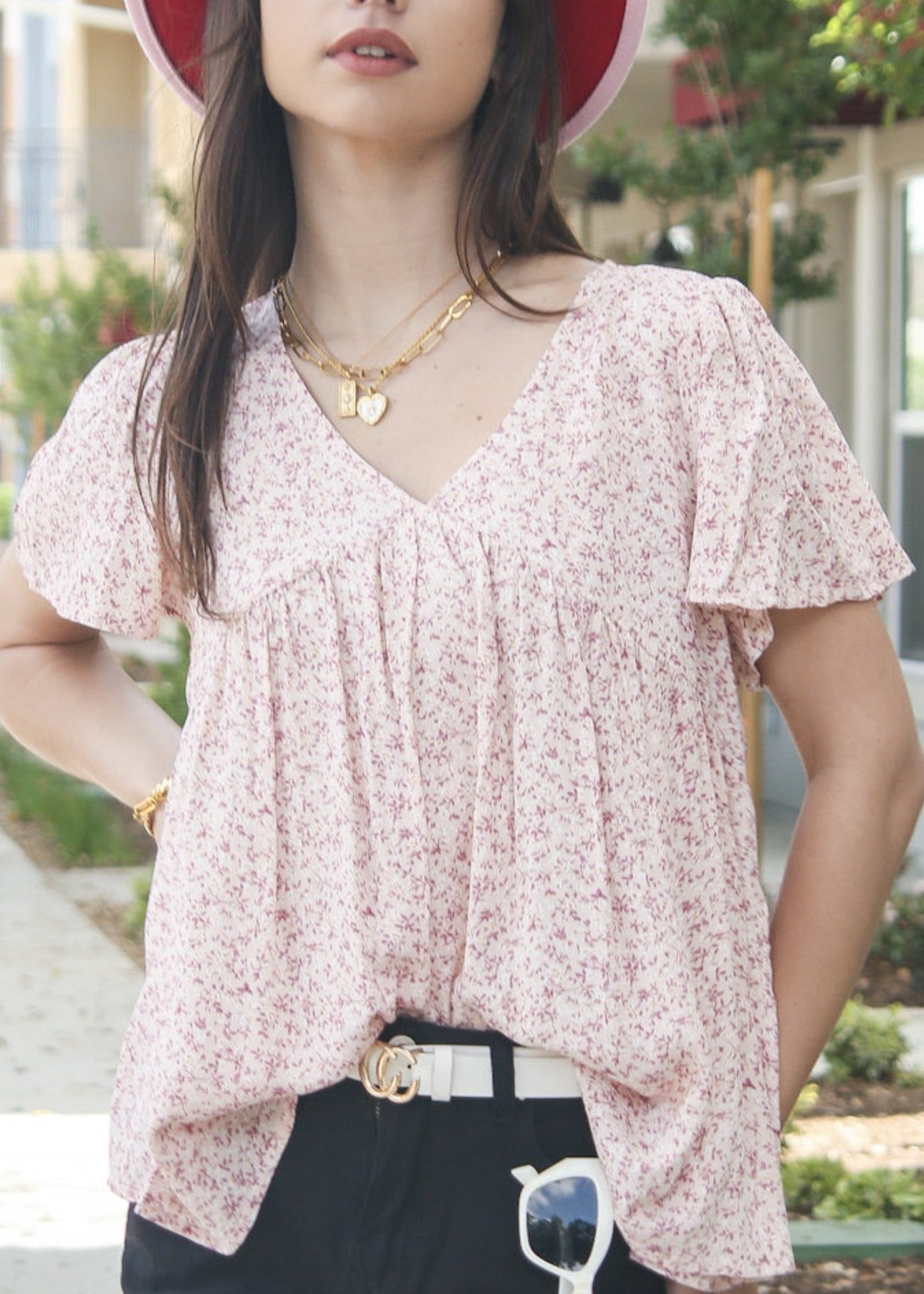 Floral Print Light Blouse