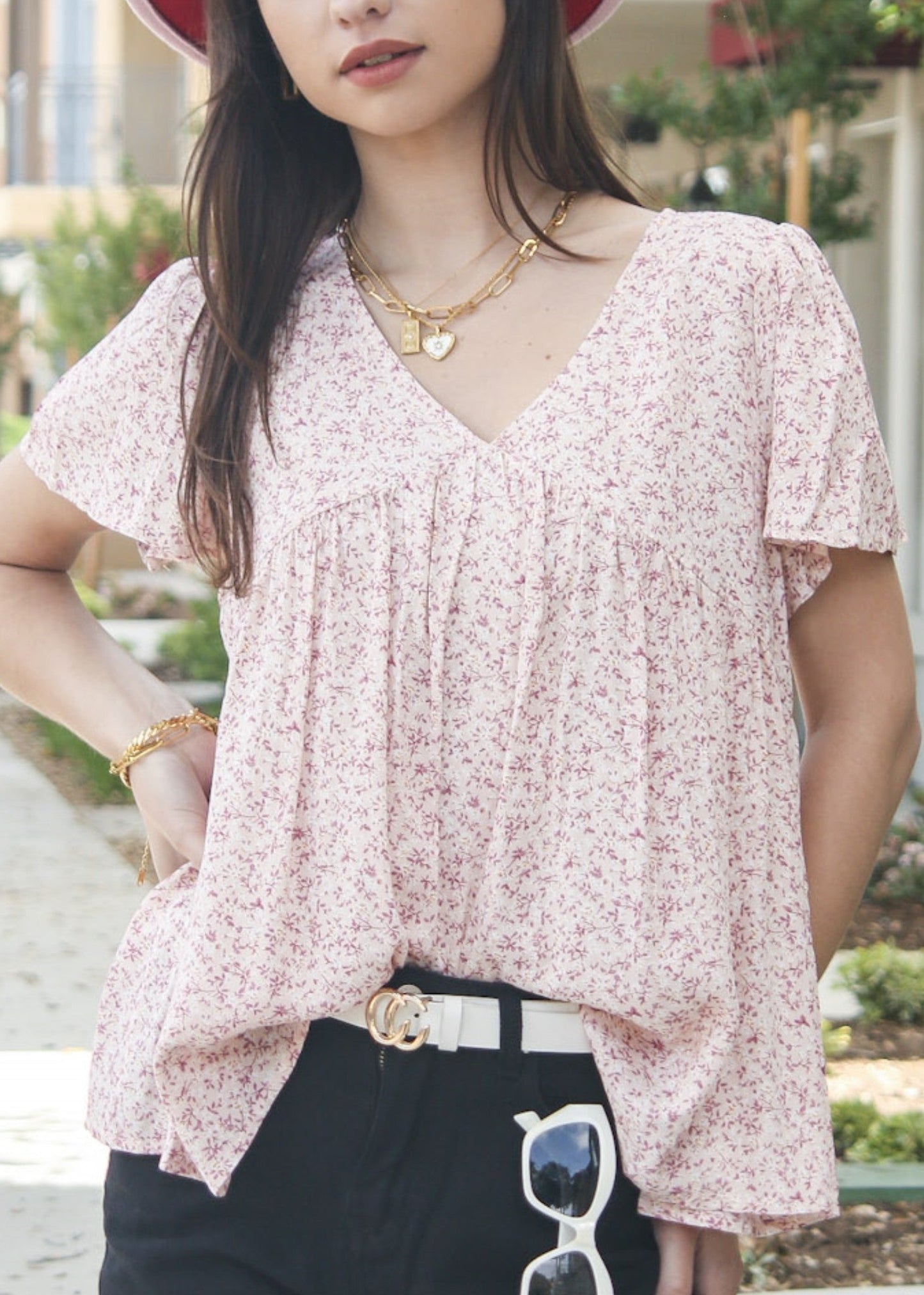 Floral Print Light Blouse