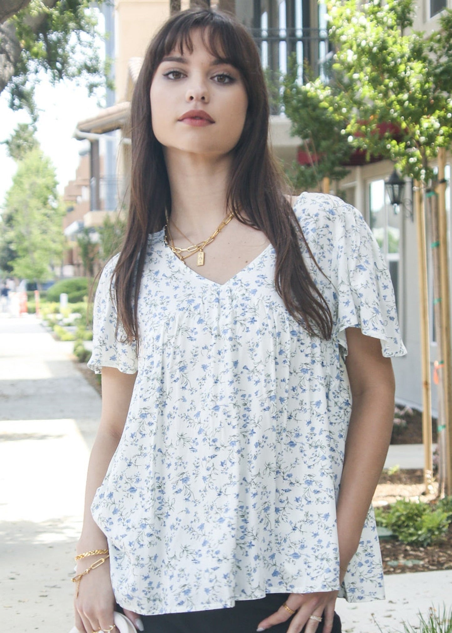 Floral Print Light Blouse