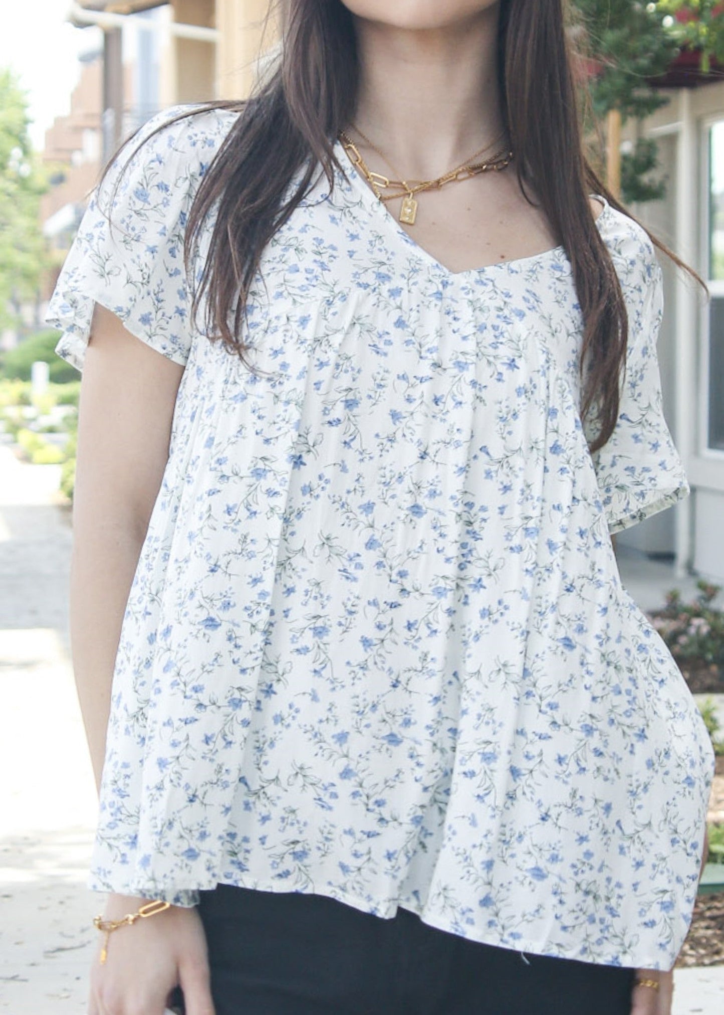 Floral Print Light Blouse
