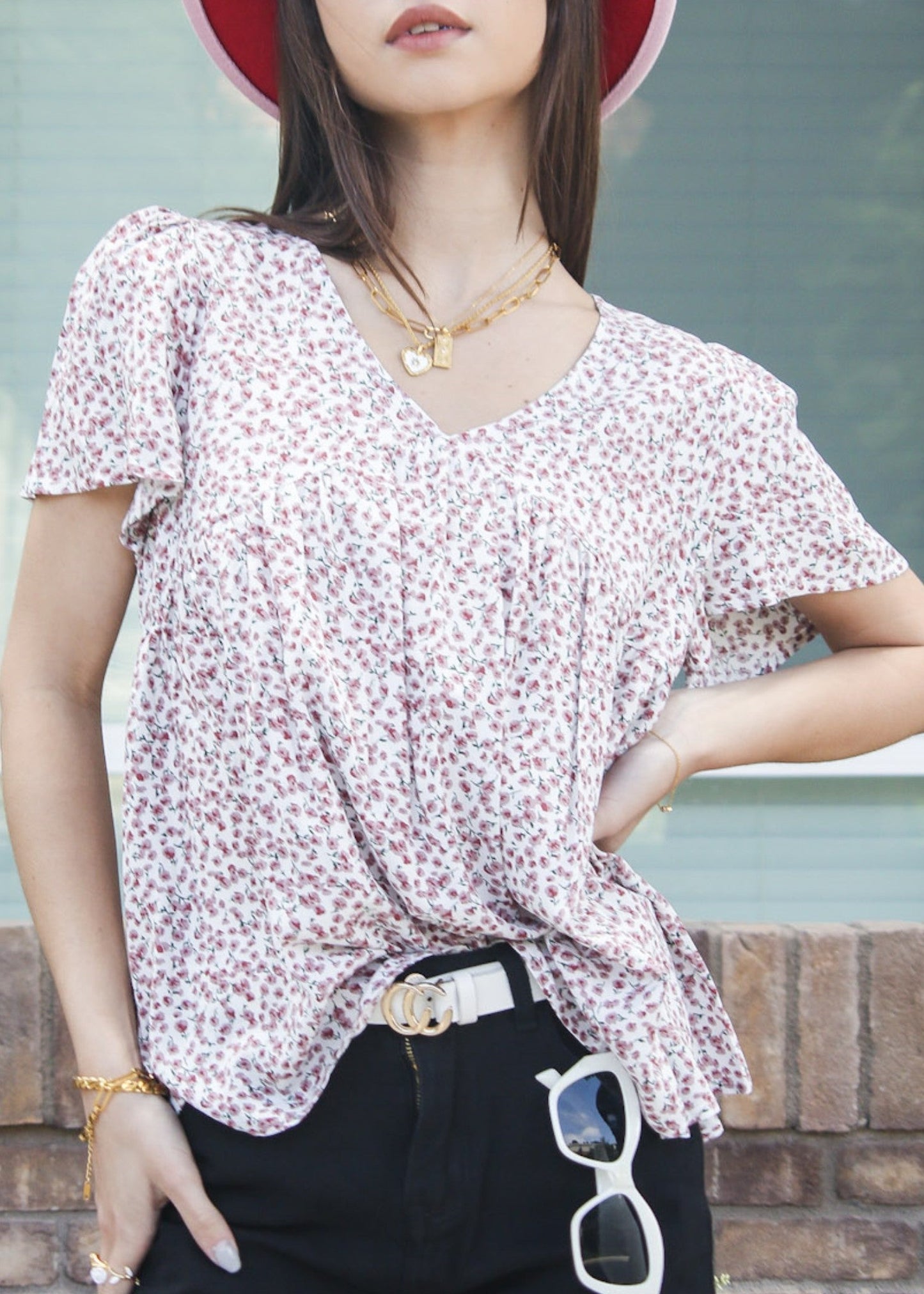 Floral Print Light Blouse