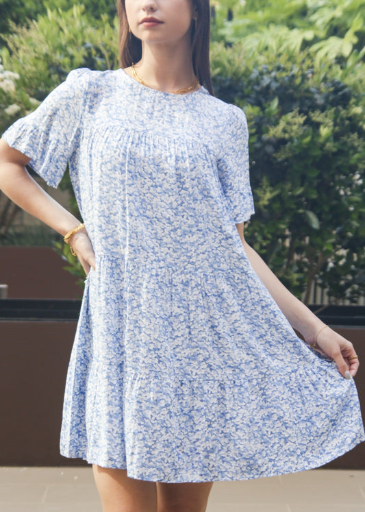 Round Neck Floral Shift Dress