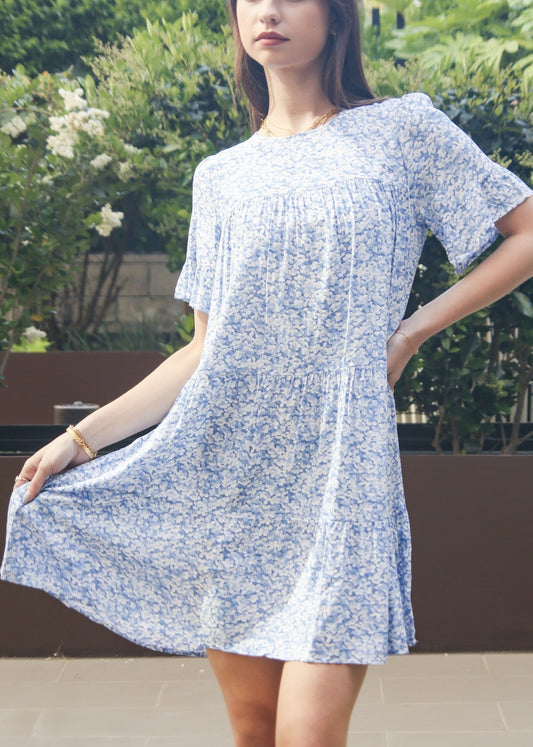 Round Neck Floral Shift Dress