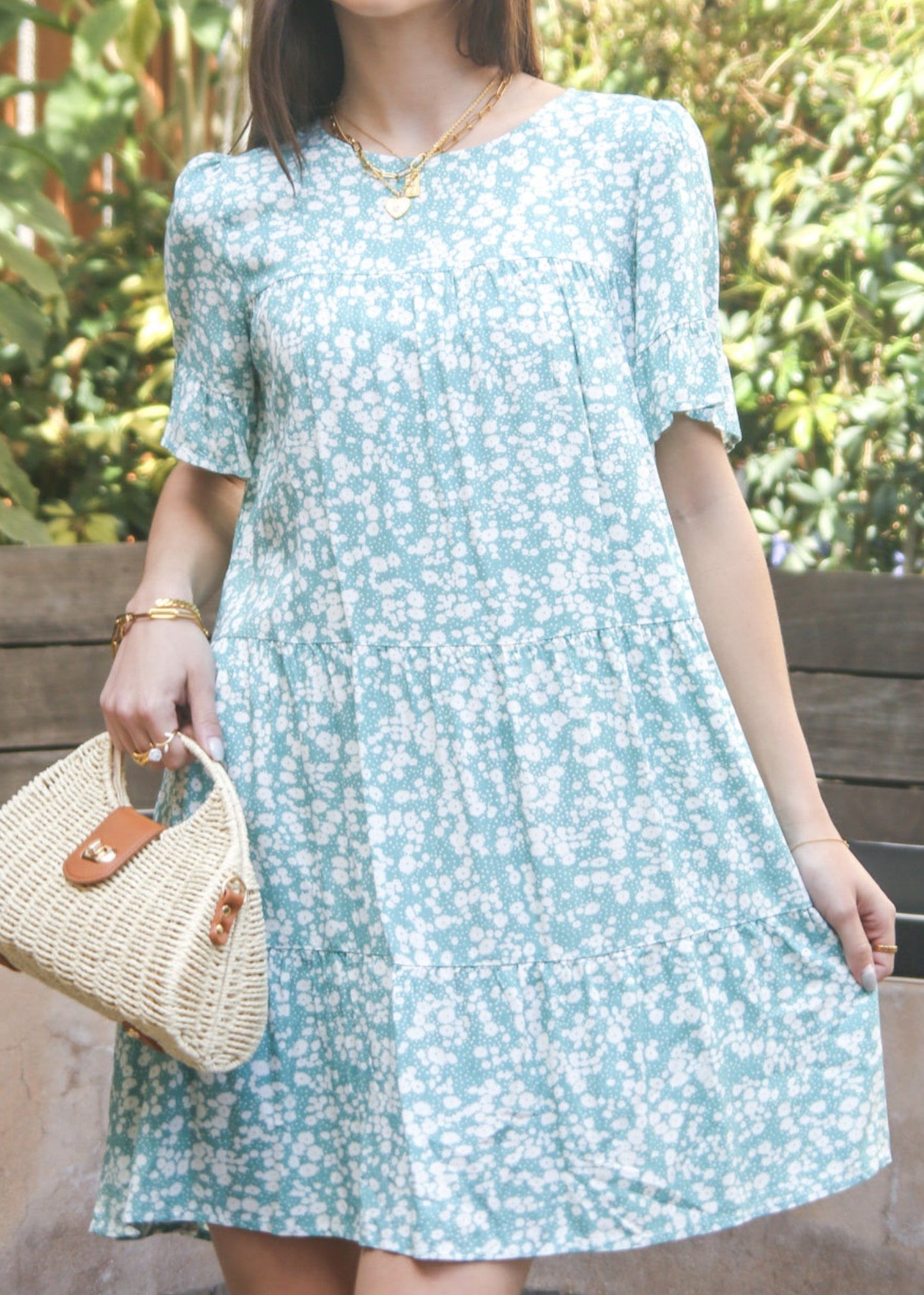 Round Neck Floral Shift Dress