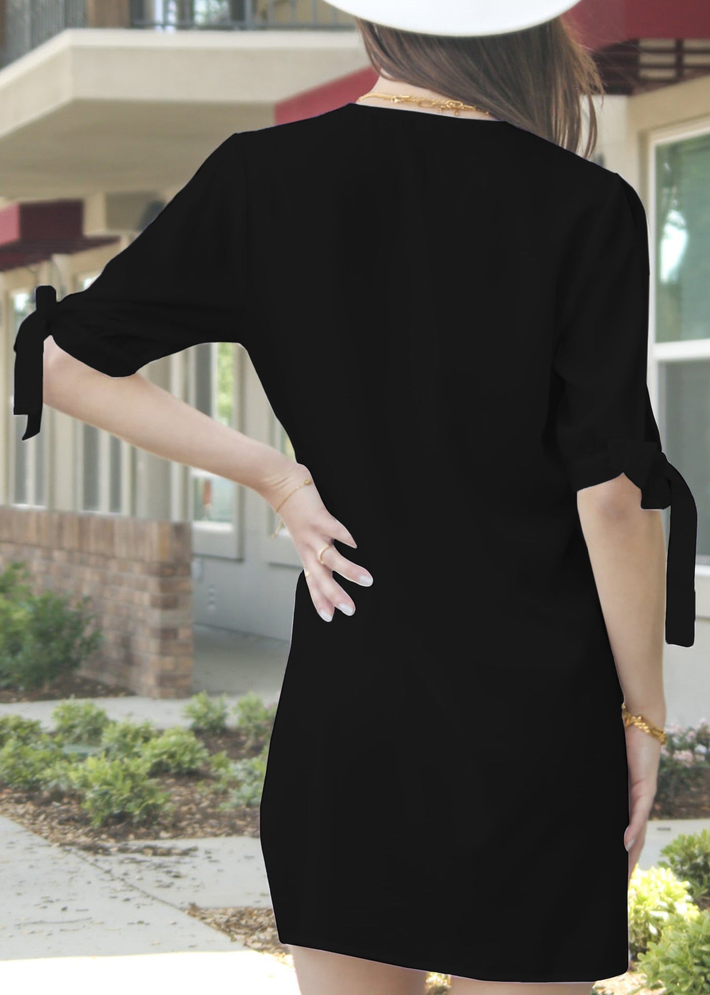 Cutout Tie Sleeve Dress