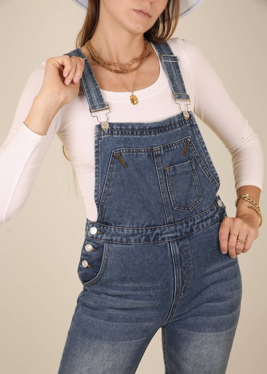 Faded Straight Leg Overalls