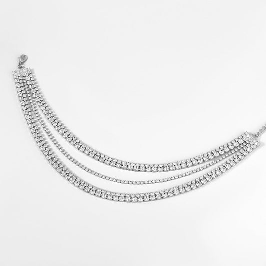 Fancy Crystal Embellished Layered Chocker Necklace