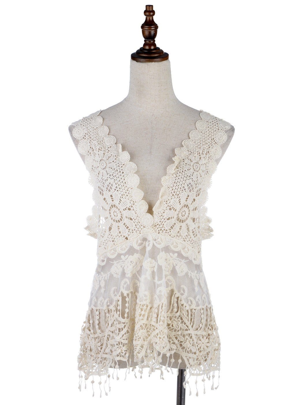 Gatsby Crochet Vest Lace Dress Set