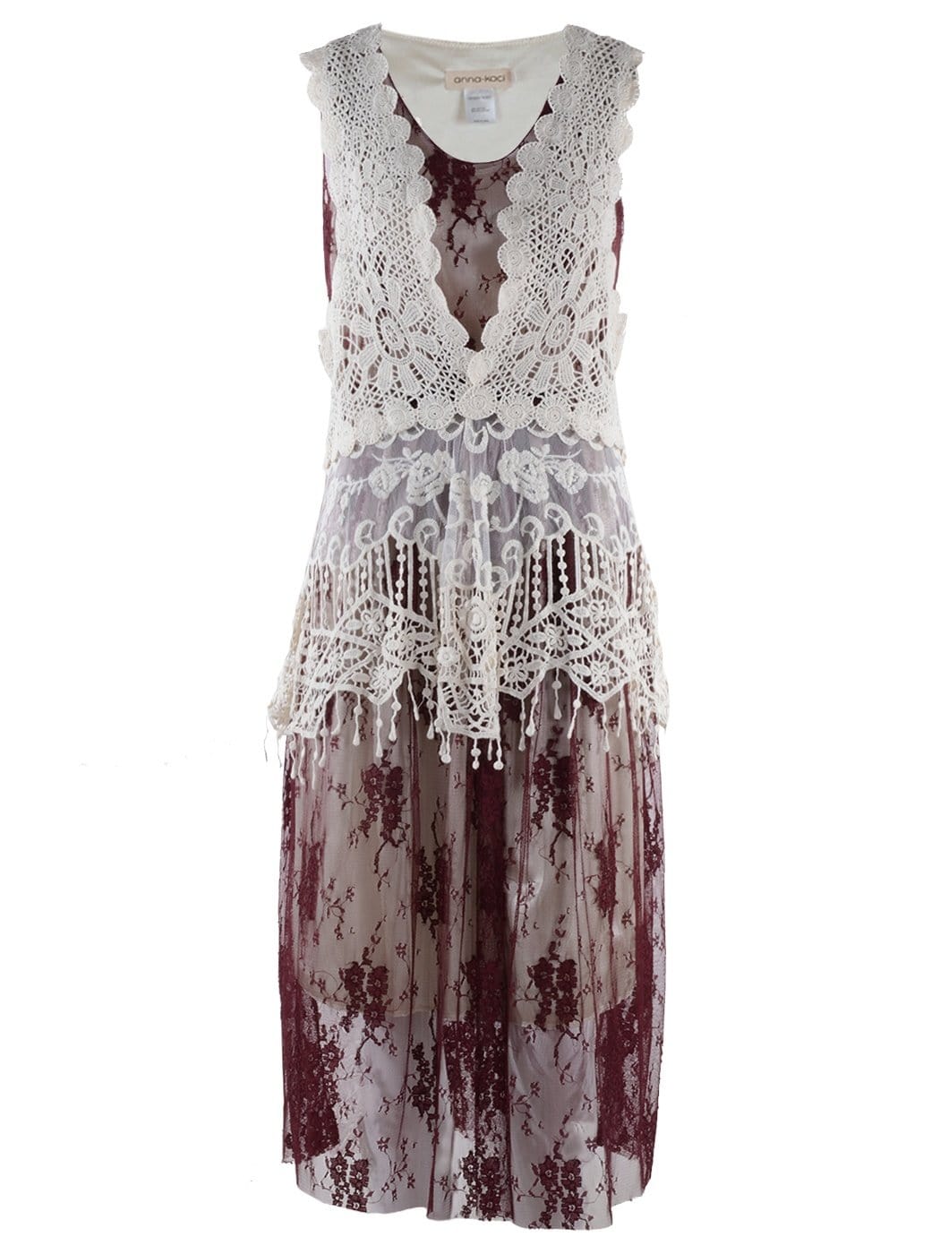 Gatsby Crochet Vest Lace Dress Set