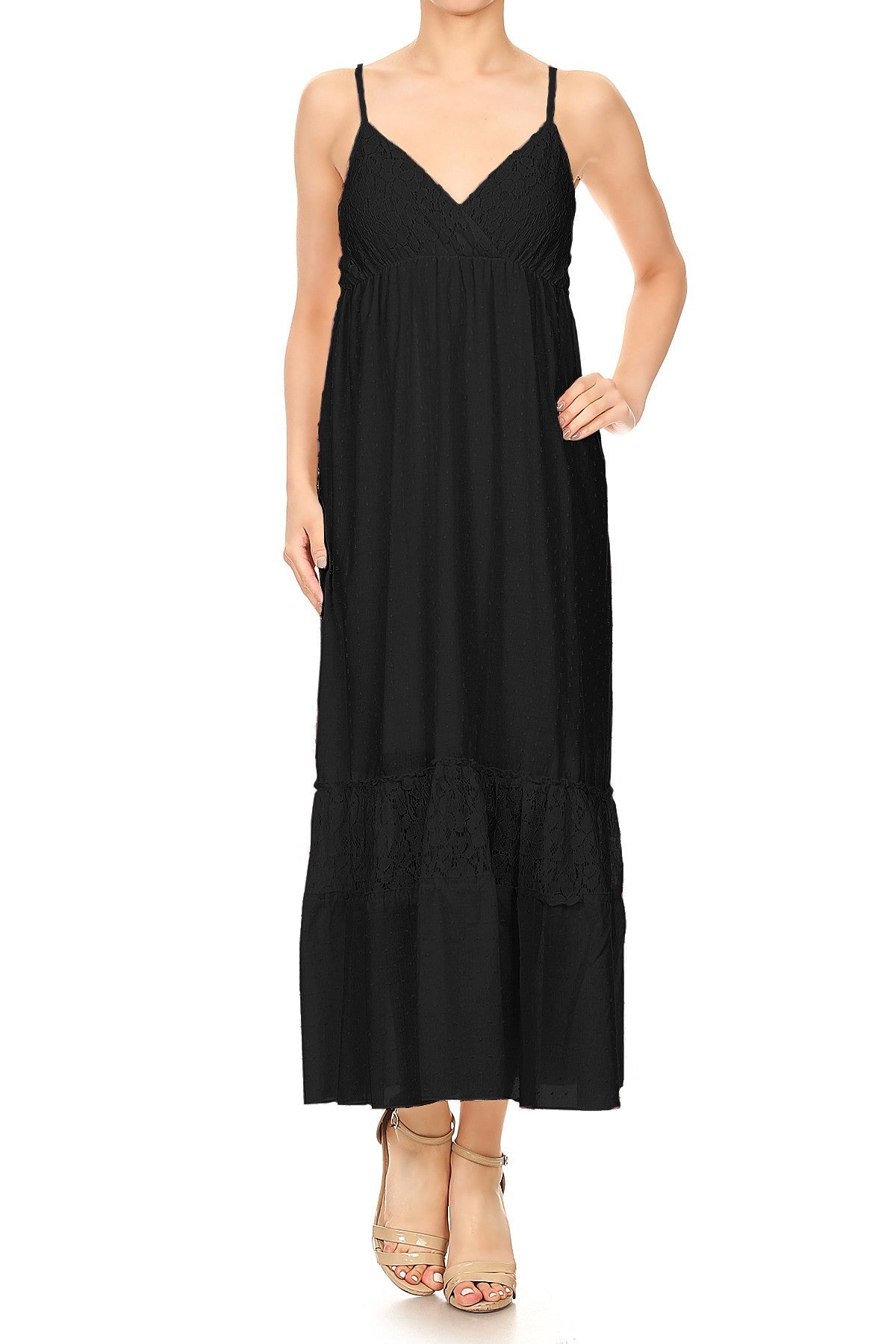 Sweetheart Neckline Lace Maxi Dress