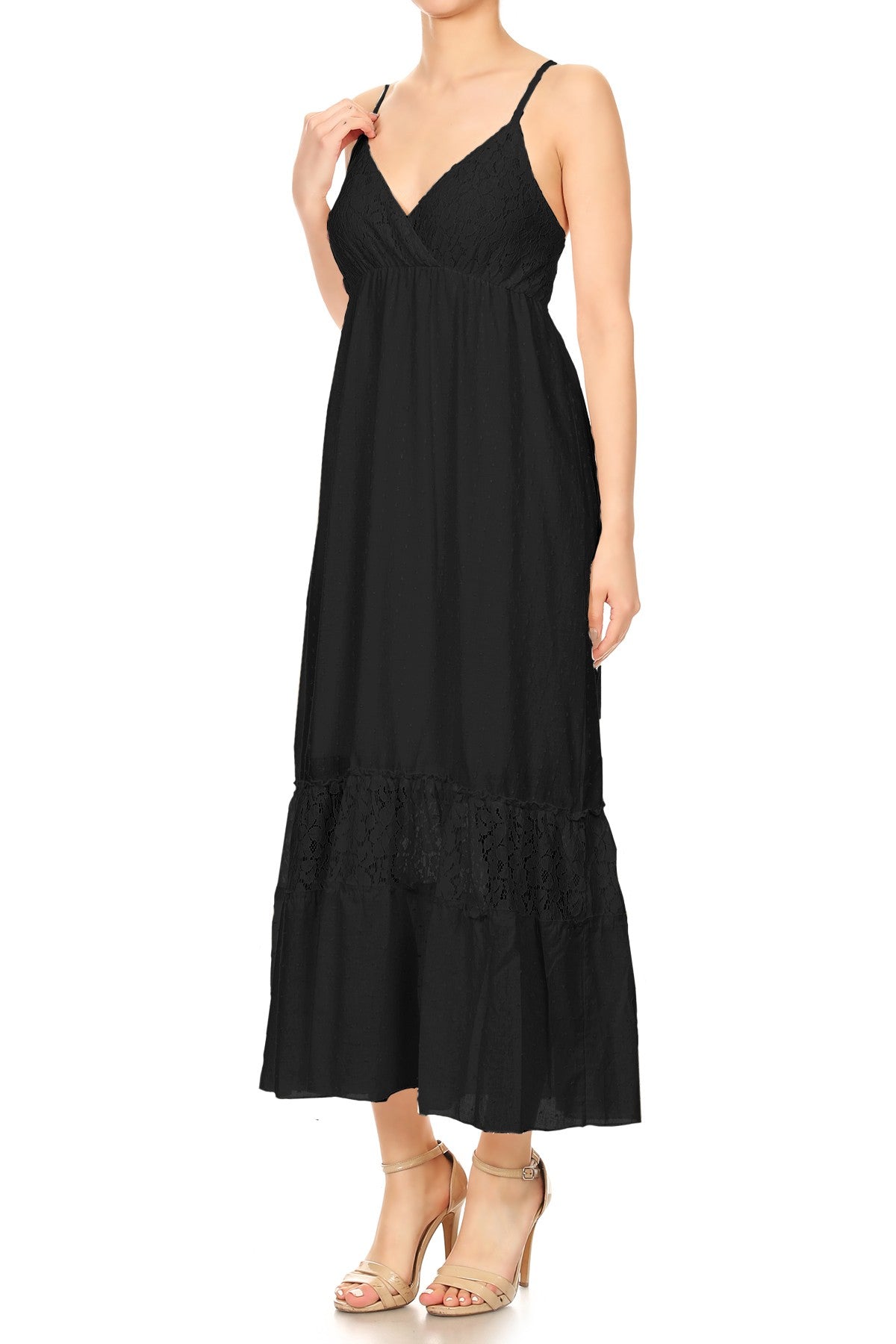 Sweetheart Neckline Lace Maxi Dress