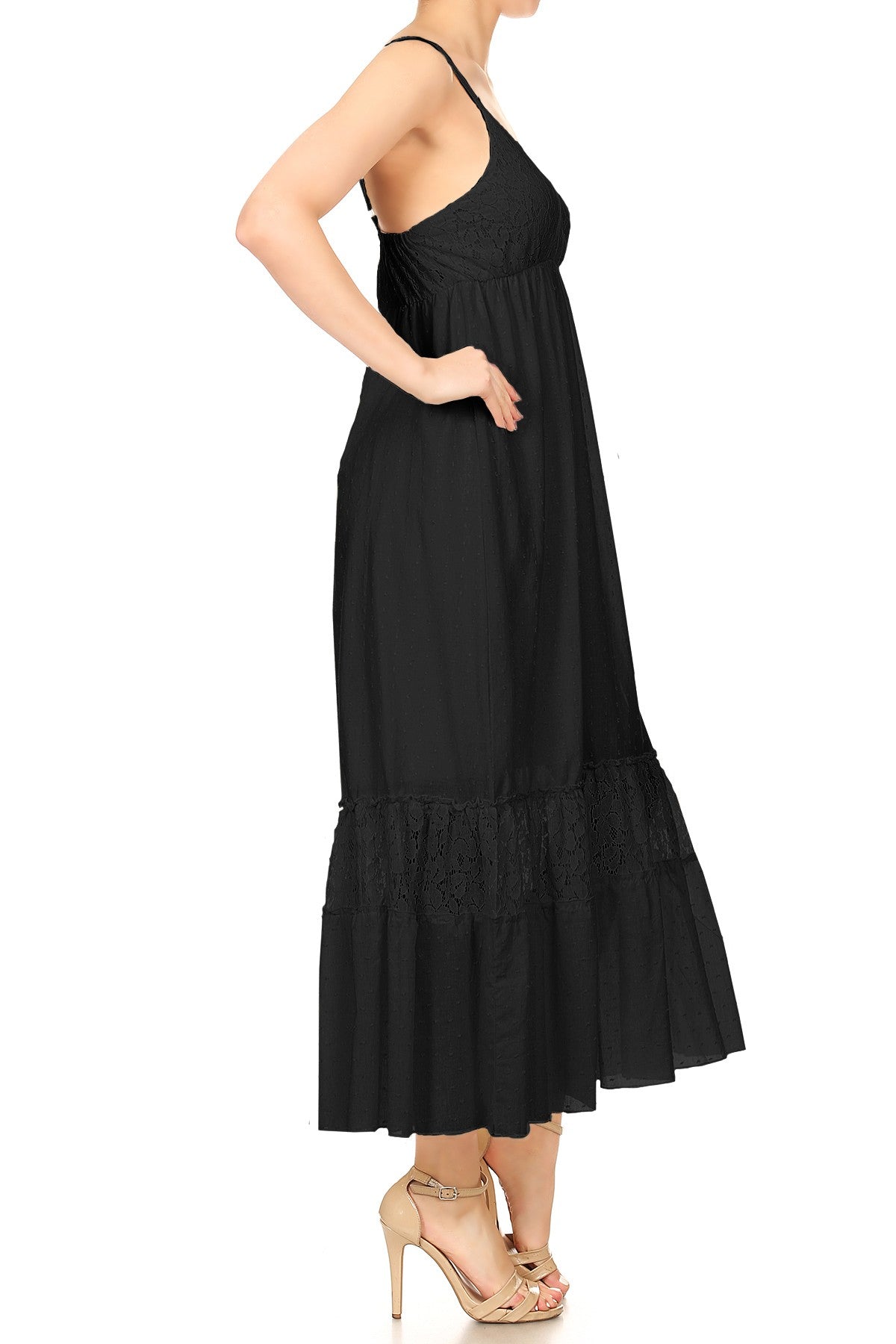 Sweetheart Neckline Lace Maxi Dress