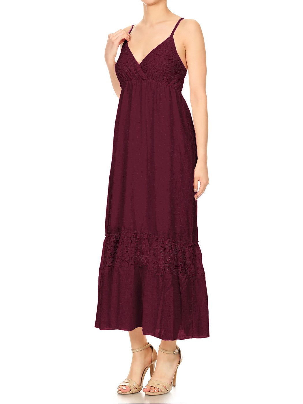 Sweetheart Neckline Lace Maxi Dress