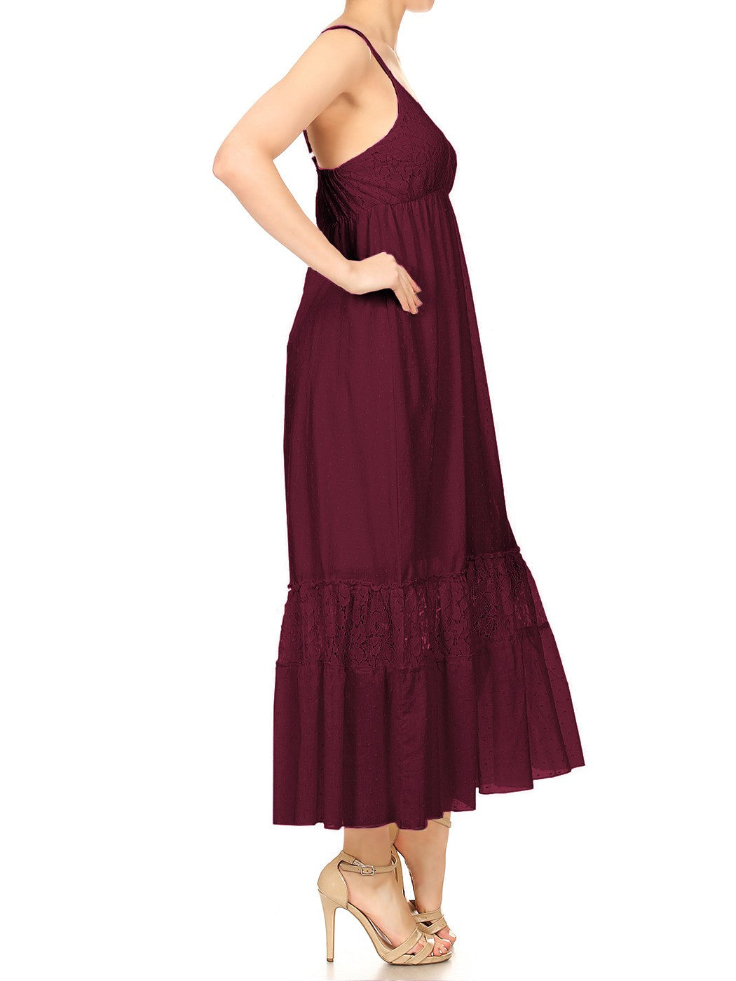 Sweetheart Neckline Lace Maxi Dress