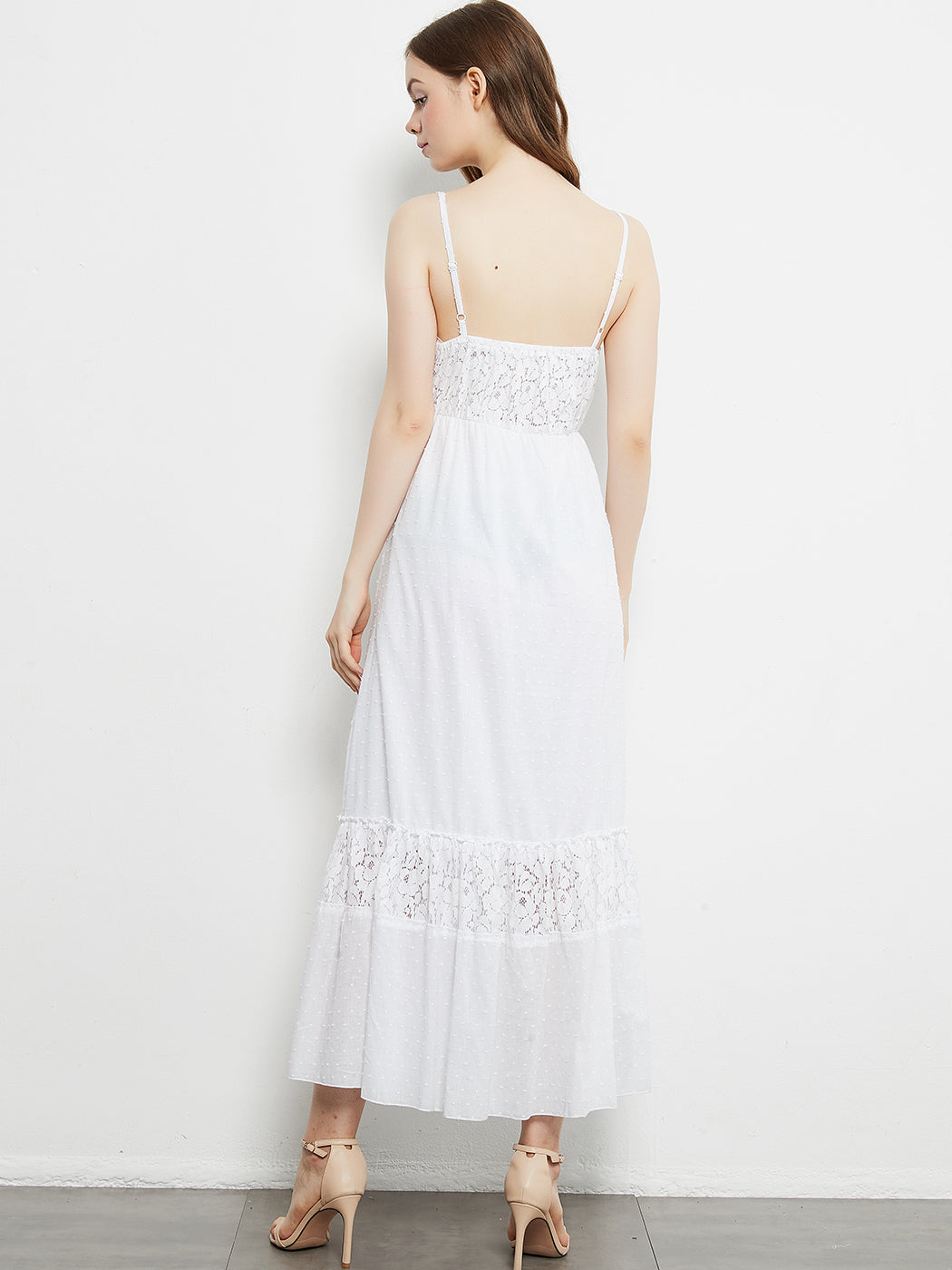 Sweetheart Neckline Lace Maxi Dress