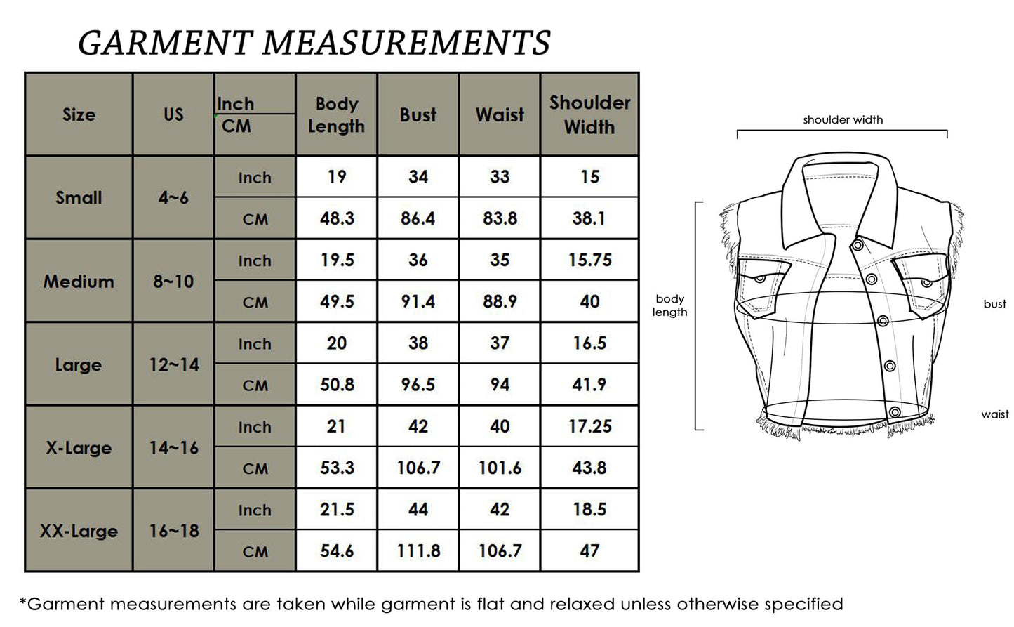 Cotton Denim Cropped Vest