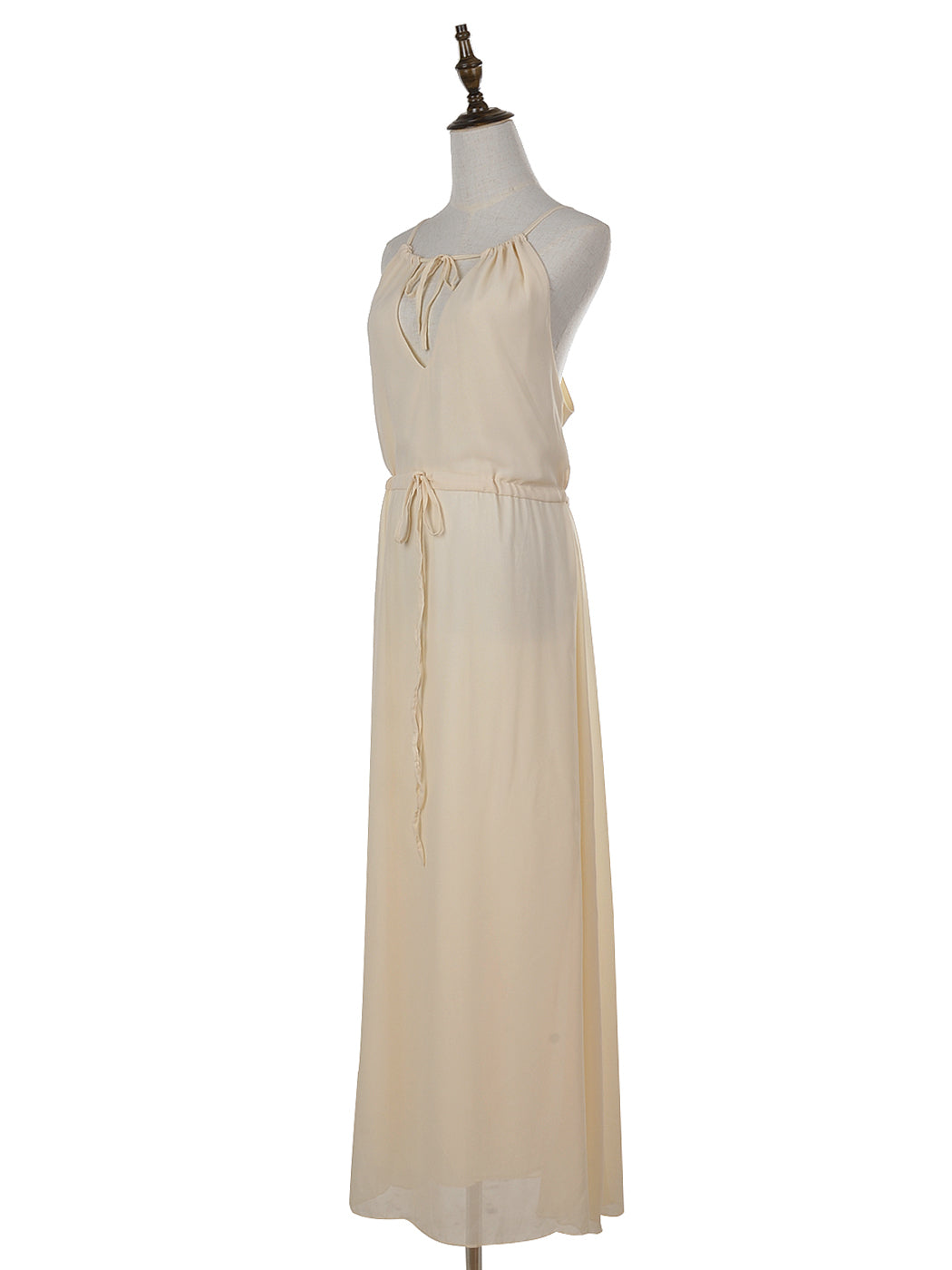 Chiffon Drawstring Backless Dress
