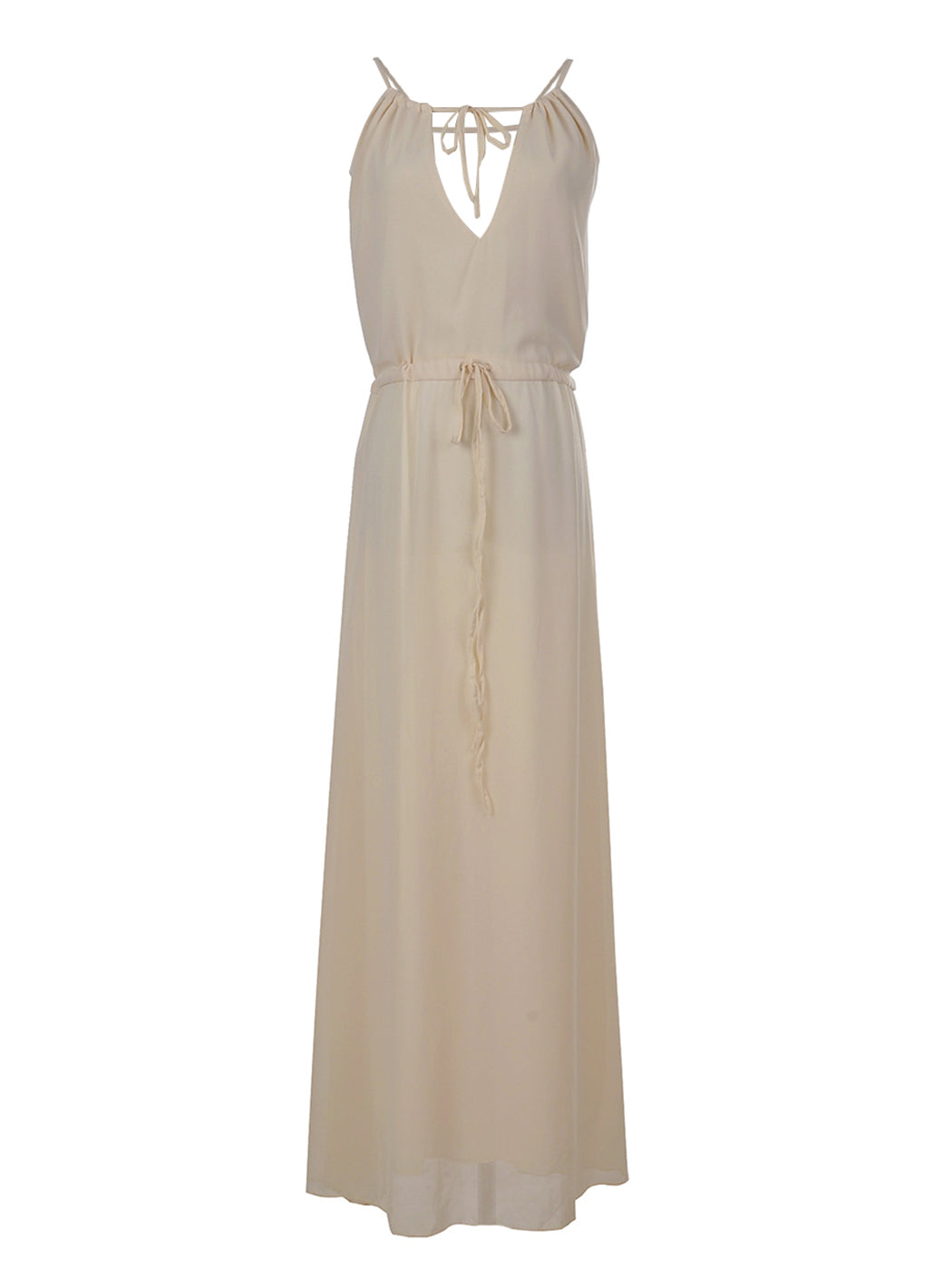 Chiffon Drawstring Backless Dress