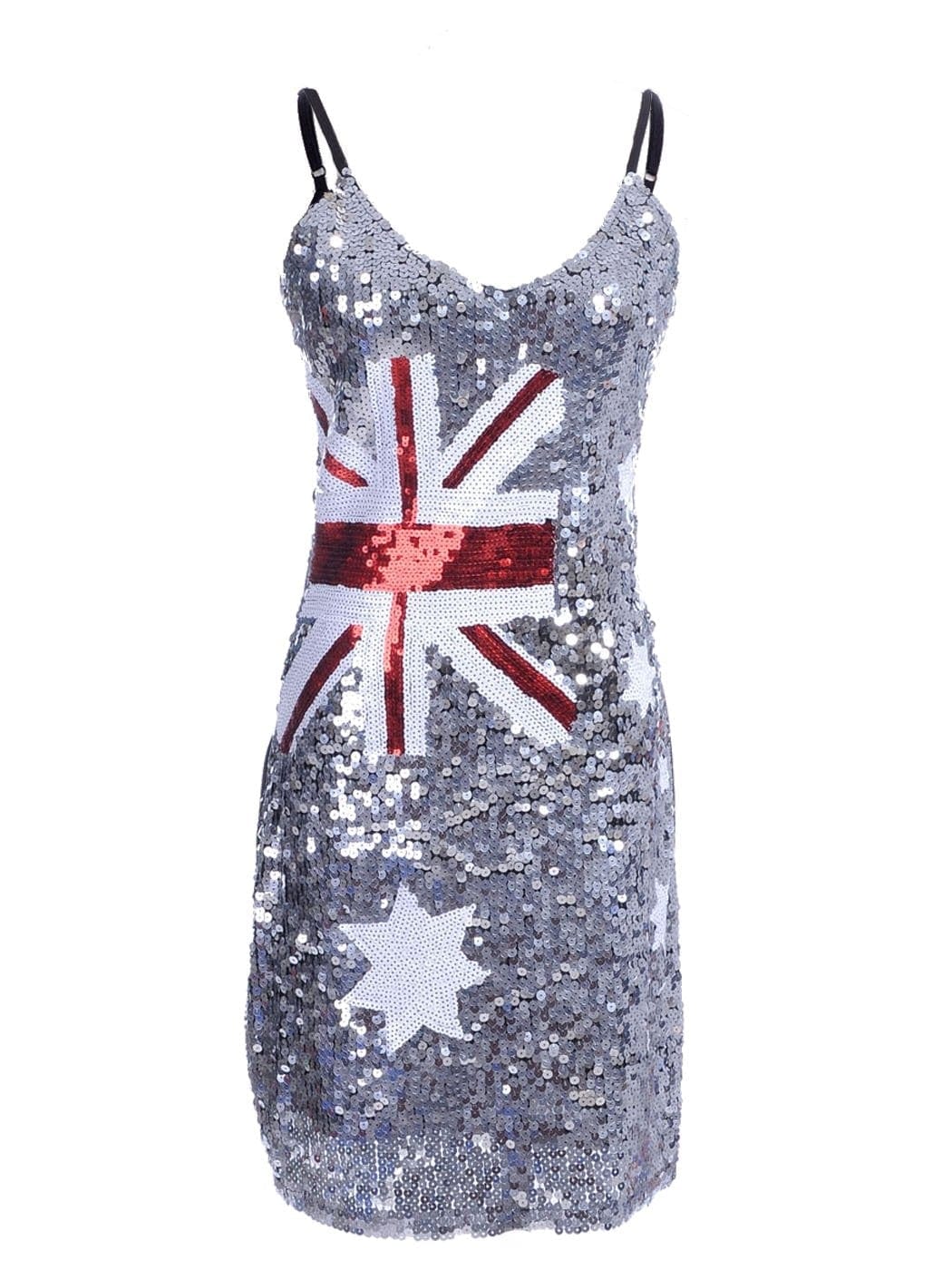 Australian Flag Sequin Slip Dress