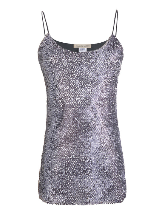 Matte Sequin Python Print Camisole Top
