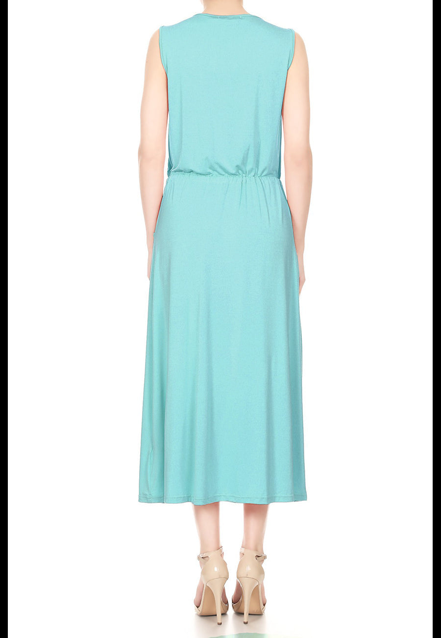 Staple Slip Gown Tied Front Dress With Pockets