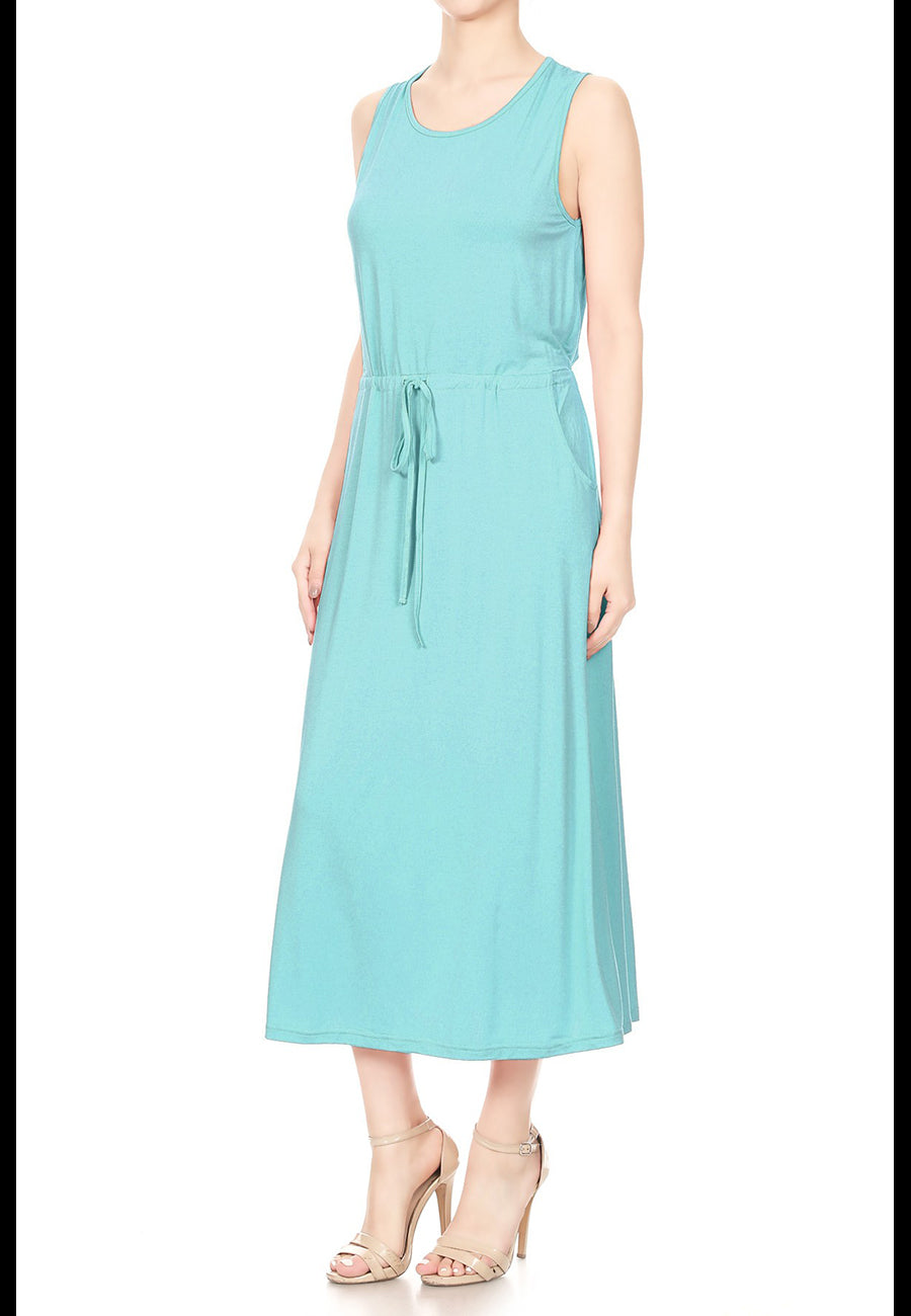 Staple Slip Gown Tied Front Dress With Pockets
