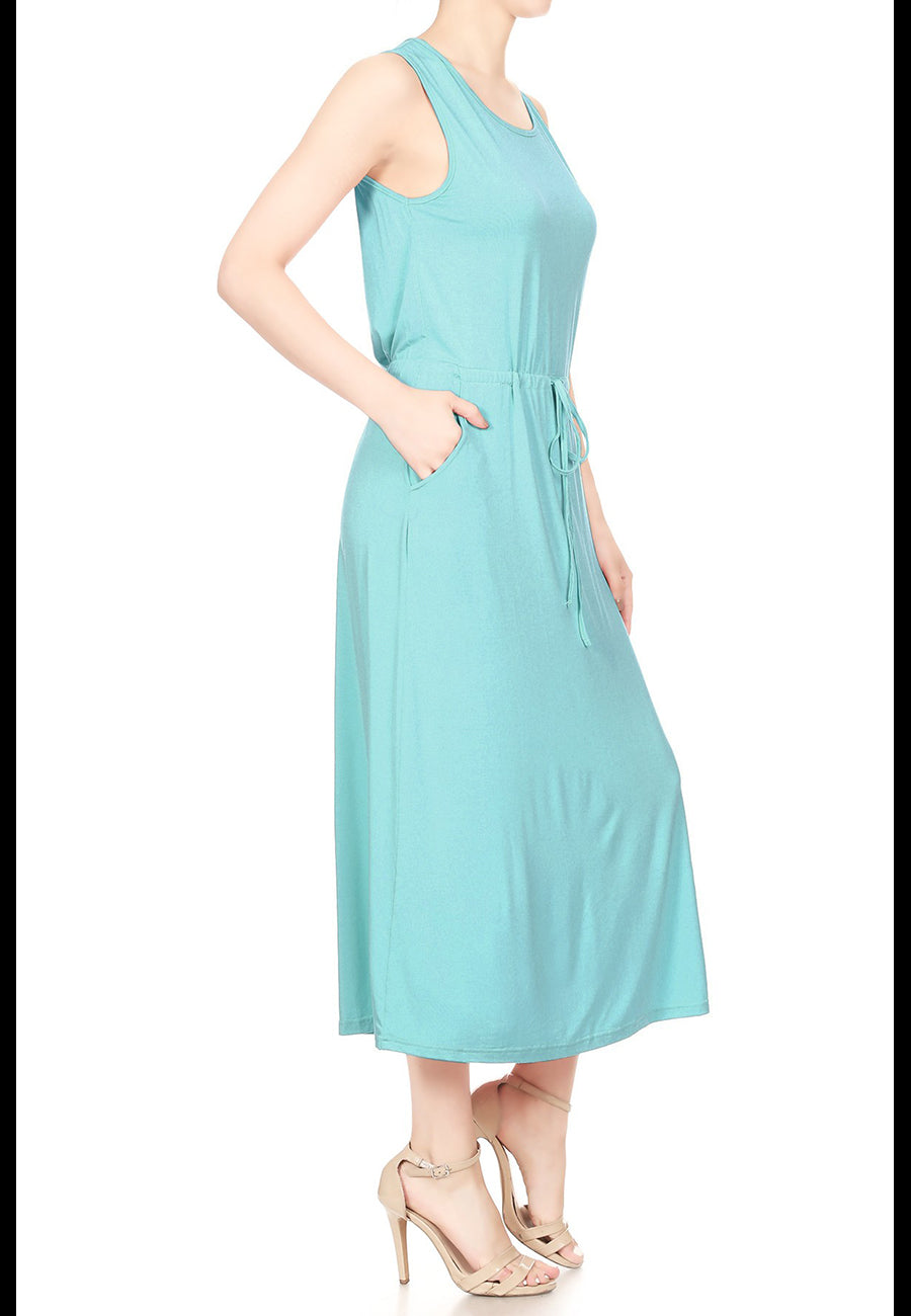 Staple Slip Gown Tied Front Dress With Pockets