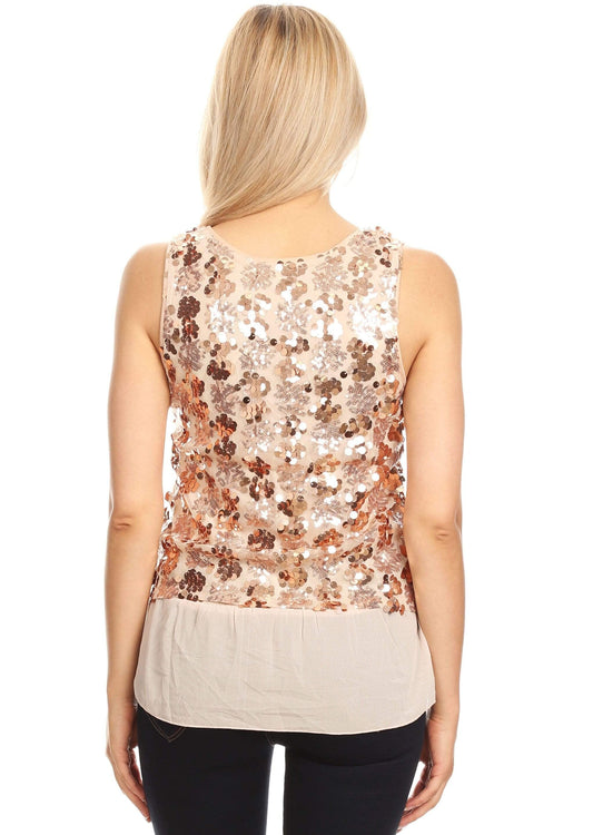 Sequin Spaghetti Camisole Tank Top