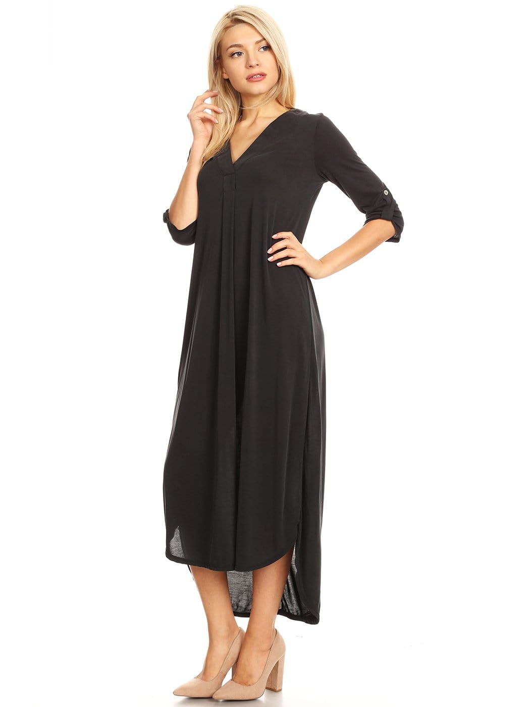 Casual Long V-Neck Maxi Dress