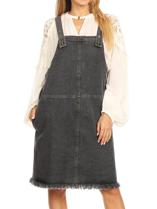 Oversized Overall Pinafore Denim Dress
