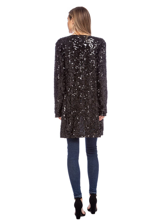 Sequin Open Front Cocktail Outerwear Jacket