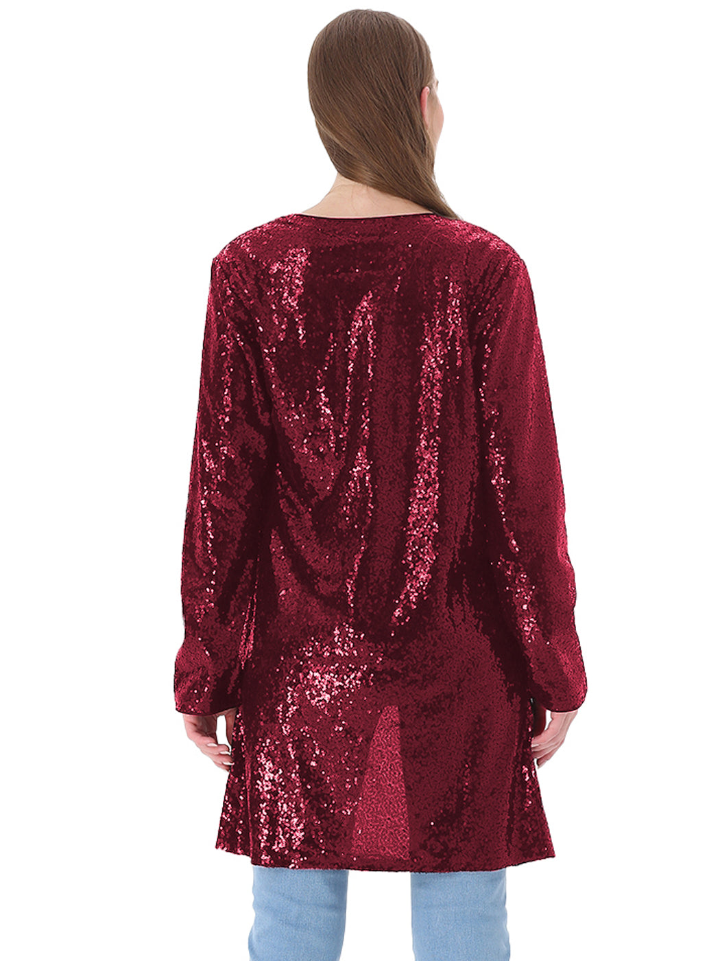 Sequin Open Front Cocktail Outerwear Jacket