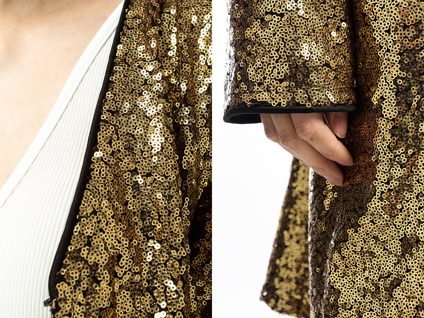 Sequin Open Front Cocktail Outerwear Jacket