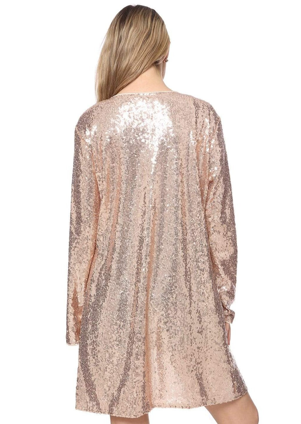 Sequin Open Front Cocktail Outerwear Jacket
