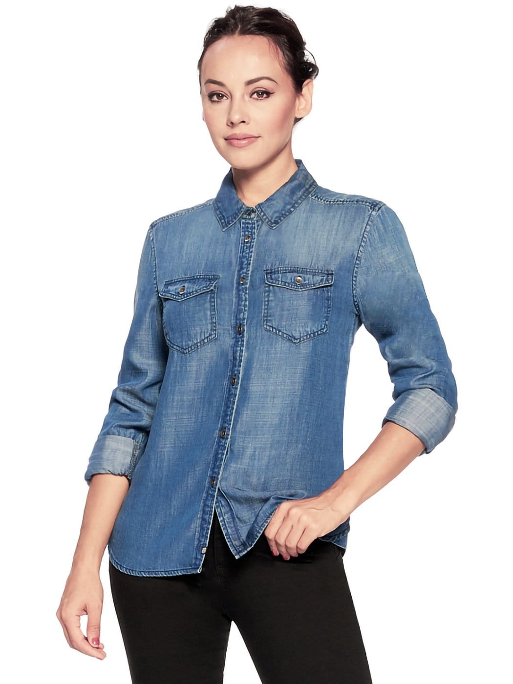 Denim Western Button Down Shirt
