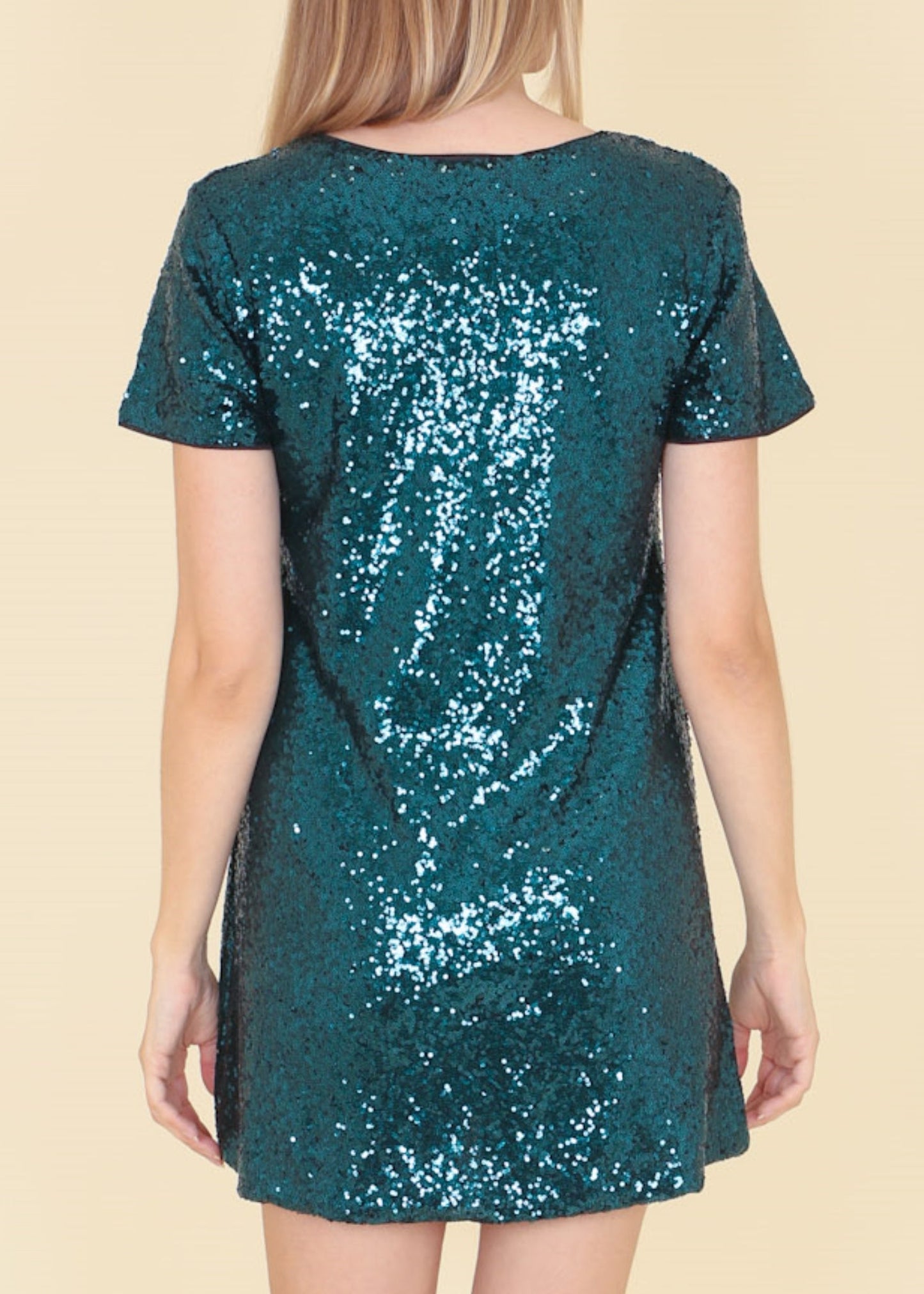 Sequin Shift Tunic T-Shirt Mini Dress