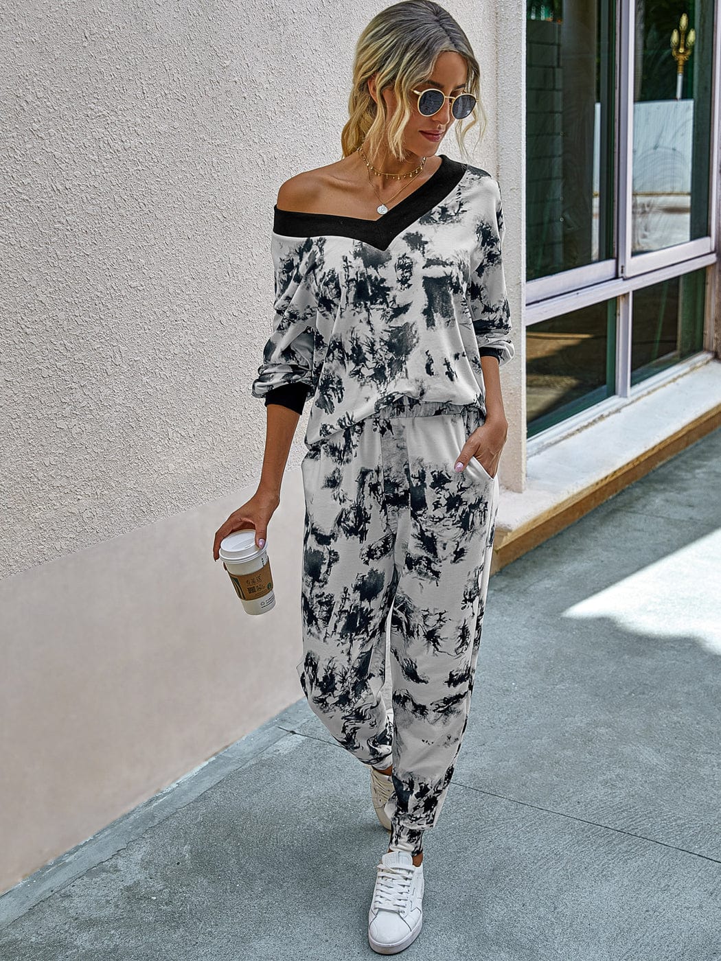 2 Piece Leopard Print Top & Pants Set