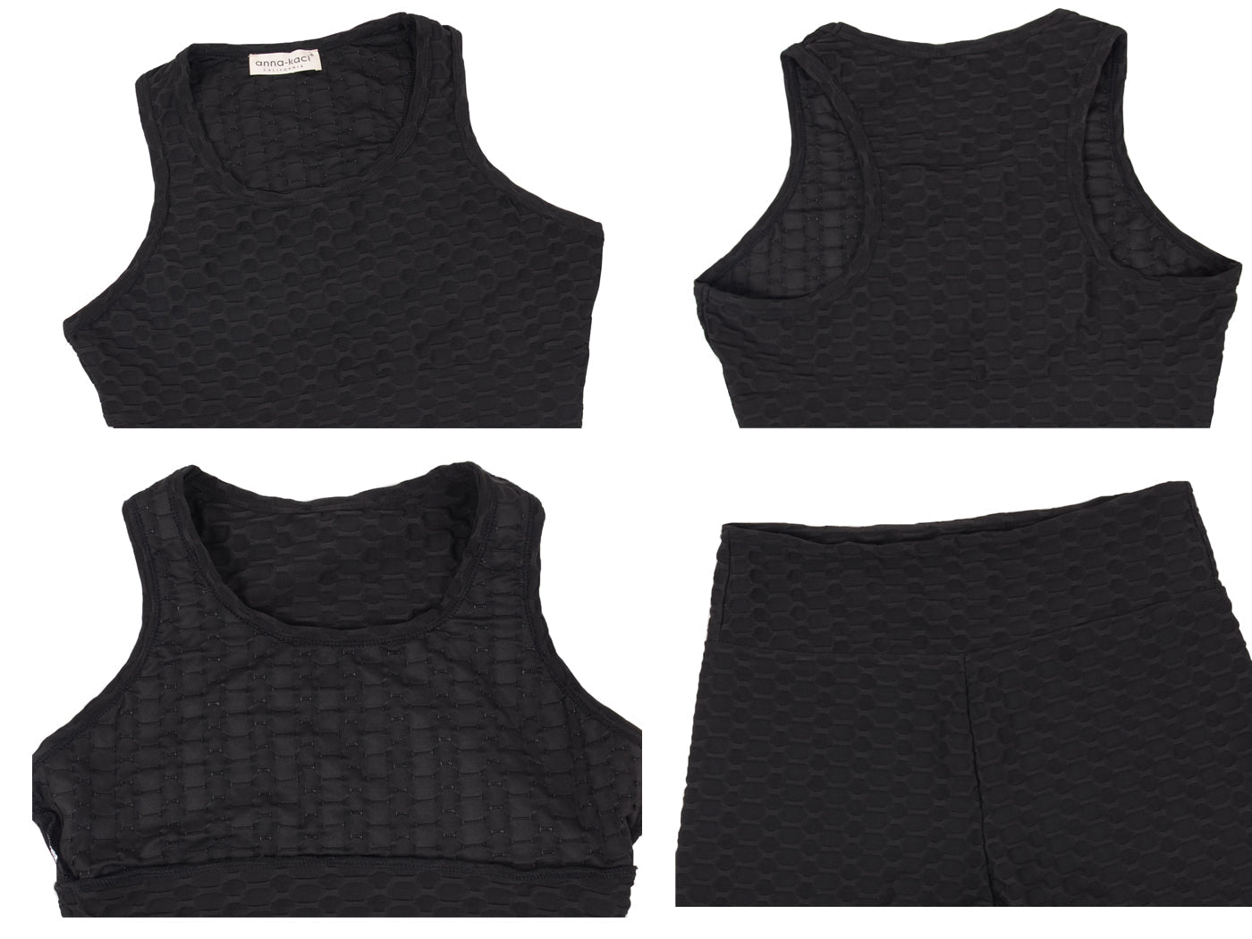 Seamless Yoga Workout Set for Stretchy 2 Piece Outfits Raceback Crop Top High Waist Gym Shorts